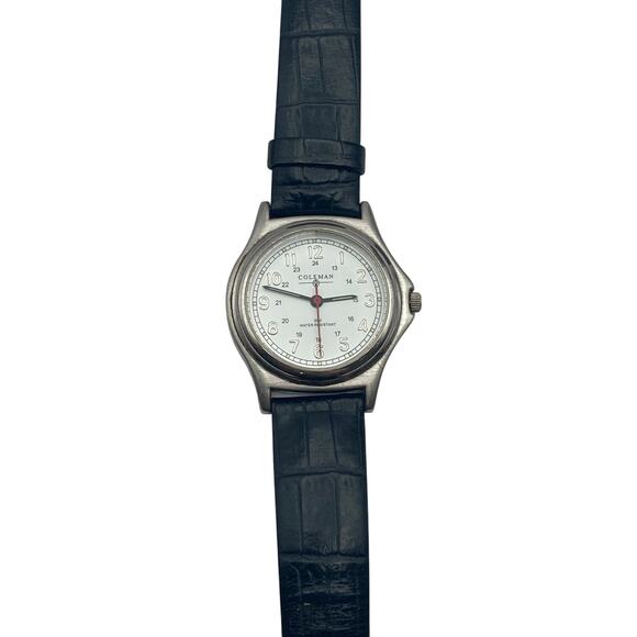 Men's Watch Coleman 36mm WR30M - New Battery - Adjustable Leather Band - Picture 3 of 9